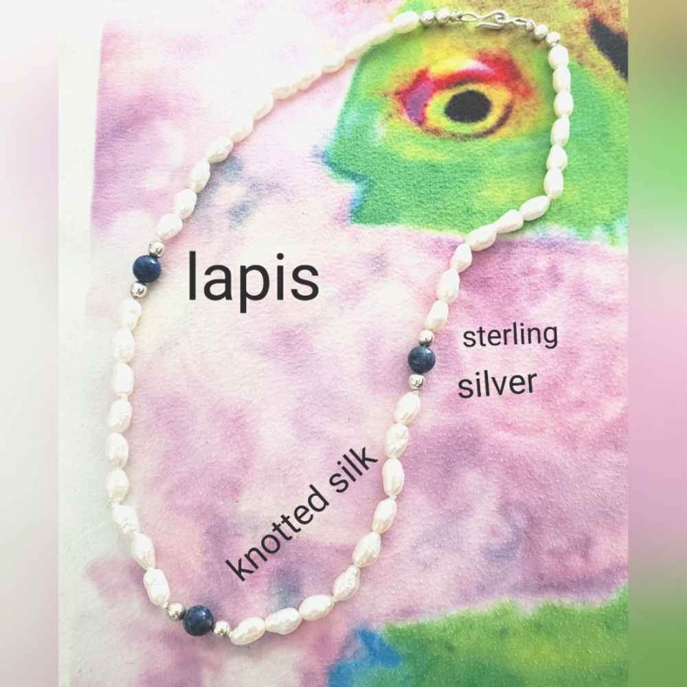 Fresh Water Pearls And Lapis Lazuli